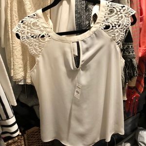 Cream polyester size small top from Express new